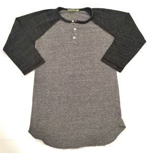 Alternative Apparel small gray baseball tee Henley